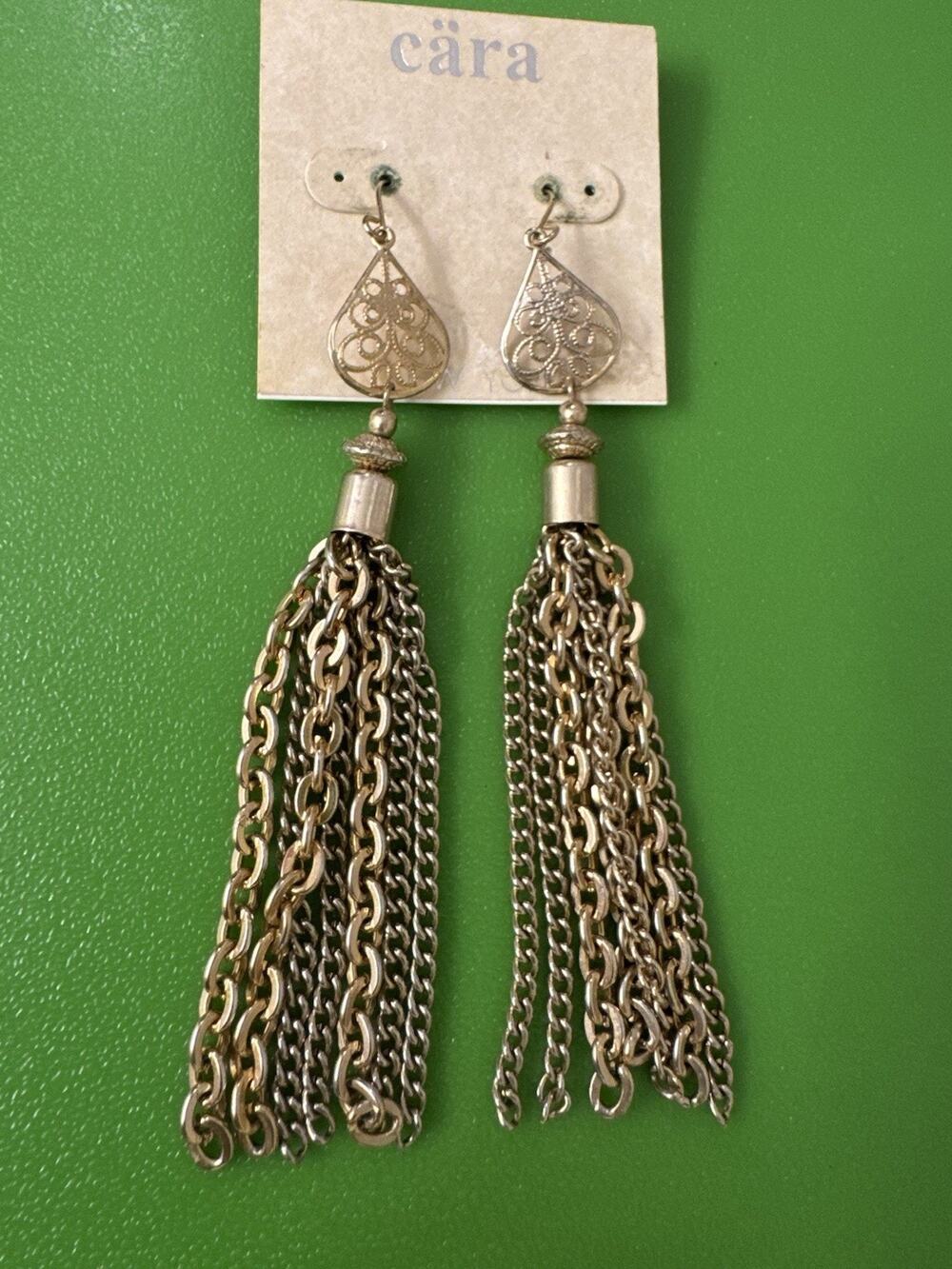 Cara Gold Costume Jewelry Earrings Drop Chandelier Glam Fancy Holiday NYE